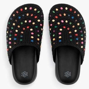 The Sak Bolinas Crocheted Clogs with Multi Colored Beads Women's Size 7